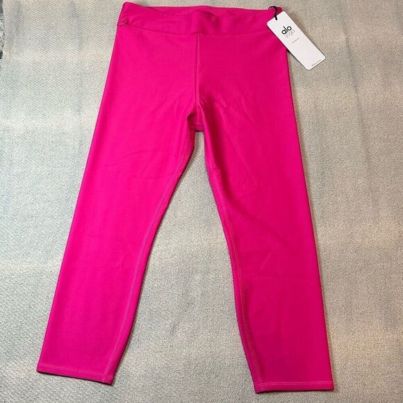 ALO Yoga Leggings Size Large NWT Airlift High Waist Conceal Zip Pink - Picture 3 of 10